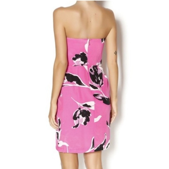 Yumi Kim Date Night Dress Easter Garden Pink Floral Strapless Silk Wrap Size XS - Picture 13 of 13